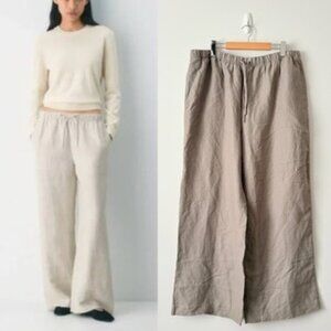 Aritzia Wilfred The Lodge Pant High Rise Relaxed Cruise Linen Taupe Cola Size XL